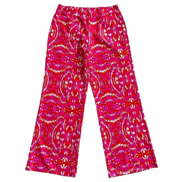 Jude Connally Printed Trixie Wide Leg Pants Pink Ikat L